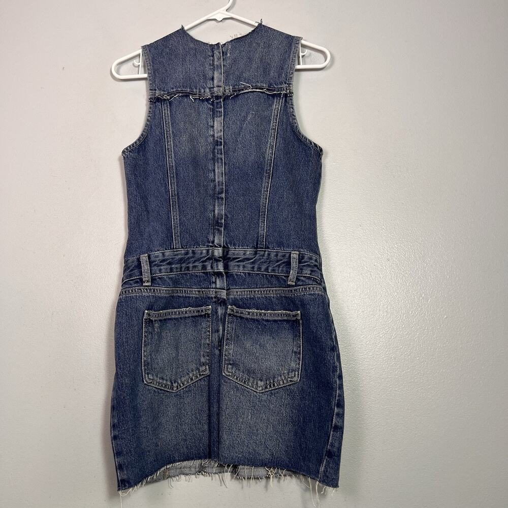 NWT Zara Patchwork Sleeveless Denim Dress Mini Sz S Boho Contemporary - Picture 7 of 11
